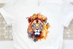Watercolor Lion Wall Art PNG Clipart Product Image 3