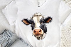 Funny Cow Face Sticker PNG Clipart Product Image 3