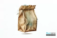 Watercolor Paper Bag PNG Clipart Product Image 1