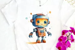 Robot Boy Watercolor Sublimation PNG Clipart Product Image 3