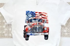 Patriotic Truck Sublimation PNG Clipart Product Image 3