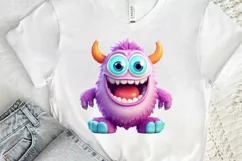 Cute Monster Watercolor Sublimation PNG Clipart Product Image 3