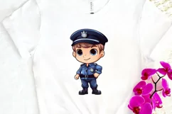 Cute Police Officer Boy PNG Clipart Product Image 3