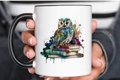 Watercolor Owl On Books PNG Clipart Product Image 3