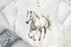 Beautiful White Horse Watercolo PNG Clipart Product Image 3