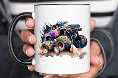 Watercolor Monster Truck PNG Clipart Product Image 3