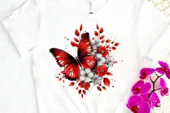 Floral Red Butterfly Couple PNG Clipart Product Image 3