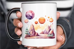Watercolor Candy Planet Landscape PNG Clipart Product Image 3