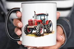 Farm Tractor Watercolor Sublimation PNG Clipart Product Image 3