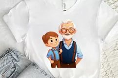 Happy Grandpa and Grandson PNG Clipart Product Image 3