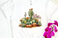 Cactus House Watercolor Sublimation PNG Clipart Product Image 3