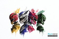 Watercolor Power Rangers PNG Clipart Product Image 1