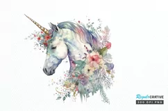 Watercolor Cute Unicorn PNG Clipart Product Image 1