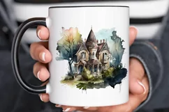 Watercolor Gothic House Clipart PNG Clipart Product Image 3