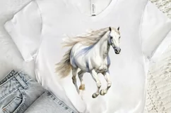 Beautiful White Horse Watercolo PNG Clipart Product Image 3