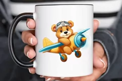 Cute Little Bear Flying On Plane PNG Clipart Product Image 3