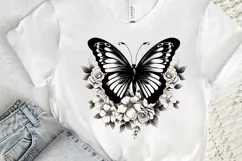 Floral Black Butterfly PNG Clipart Product Image 3