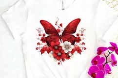 Floral Red Butterfly Couple PNG Clipart Product Image 3
