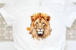 Watercolor Lion Wall Art PNG Clipart Product Image 3