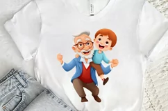 Happy Grandpa and Grandson PNG Clipart Product Image 3