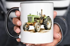 Farm Tractor Watercolor Sublimation PNG Clipart Product Image 3