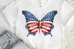Patriotic American Flag Butterfly PNG Clipart Product Image 3