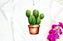 Cactus House Watercolor Sublimation PNG Clipart Product Image 3