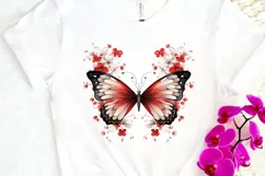 Floral Red Butterfly Couple PNG Clipart Product Image 3