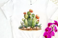 Cactus House Watercolor Sublimation PNG Clipart Product Image 3