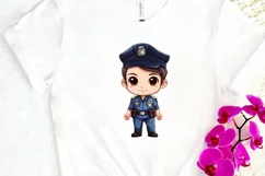 Cute Police Officer Boy PNG Clipart Product Image 3