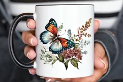 Retro Butterfly Floral clipart png clipart Product Image 3