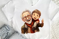 Happy Grandpa and Grandson PNG Clipart Product Image 3