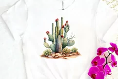 Cactus House Watercolor Sublimation PNG Clipart Product Image 3