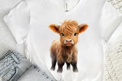 Baby Highland Cow Illustrations PNG Clipart Product Image 3