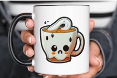 Cute And Creepy Mug Halloween Sticker PNG Clipart Product Image 3