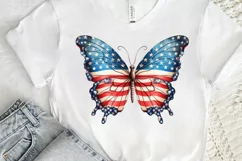 Patriotic American Flag Butterfly PNG Clipart Product Image 3