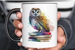 Watercolor Owl On Books PNG Clipart Product Image 3
