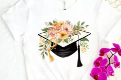 Floral Graduation Caps Sublimation PNG Clipart Product Image 3