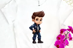 Cute Police Officer Boy PNG Clipart Product Image 3