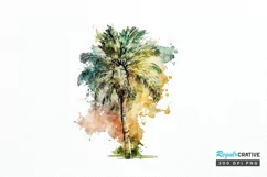 Watercolor Zipper image Palm Tree PNG Clipart Product Image 1