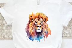 Watercolor Lion Wall Art PNG Clipart Product Image 3