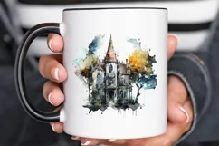 Watercolor Gothic House Clipart PNG Clipart Product Image 3