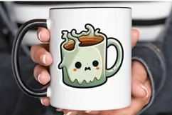 Cute And Creepy Mug Halloween Sticker PNG Clipart Product Image 3