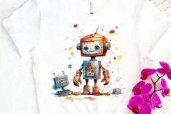 Robot Boy Watercolor Sublimation PNG Clipart Product Image 3