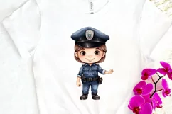 Cute Police Officer Boy PNG Clipart Product Image 3