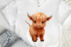 Baby Highland Cow Illustrations PNG Clipart Product Image 3