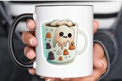Cute And Creepy Mug Halloween Sticker PNG Clipart Product Image 3