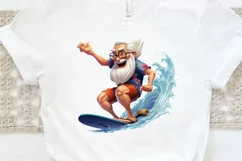 Funny Grandpa Surfing PNG Clipart Product Image 3