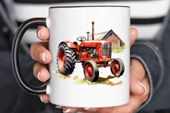 Farm Tractor Watercolor Sublimation PNG Clipart Product Image 3