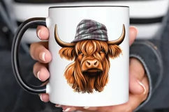 Cute Highland Cow Sublimation PNG Clipart Product Image 3